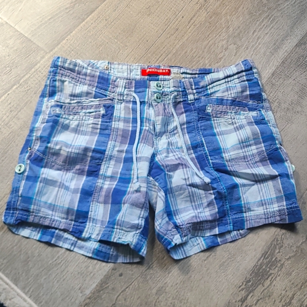 Unionbay Size 11 Plaid Blue Shorts Juniors